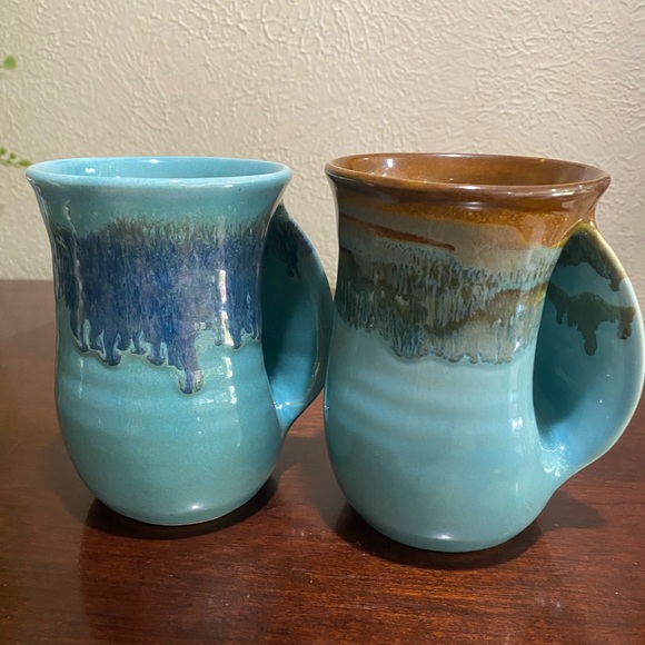 Clay in Motion Other - Set of 2, Unique, Clay in Motion, Right Handed, Hand Warmer Mugs